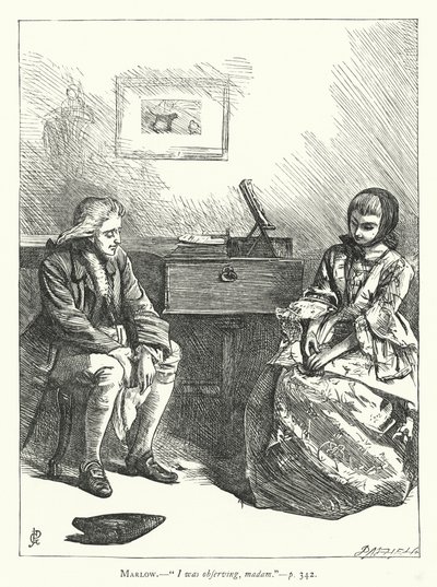 Illusztráció: She Stoops To Conquer (metszet) alkotó: George John Pinwell