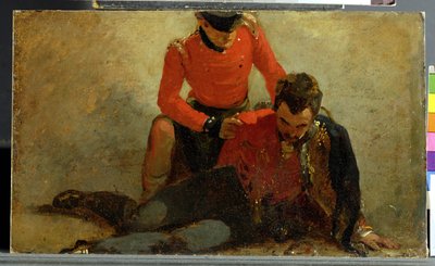 Egy hegyvidéki, fekete őr, aki egy huszártábornokhoz jár, esetleg Lord Uxbridge: egy tanulmány a Waterloo-i csatáról alkotó: George Jones