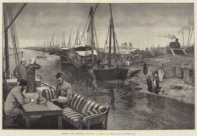 Karácsonyi üdvözlet hazaküldése, vázlat Wady Halfánál, 1884. november alkotó: George L. Seymour