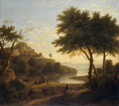 "Táj egy part menti beömlő közelében", 1763 alkotó: George Lambert