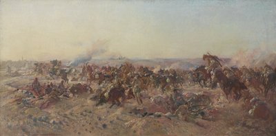 Az ausztrál könnyű ló töltete Beersebában alkotó: George Lambert