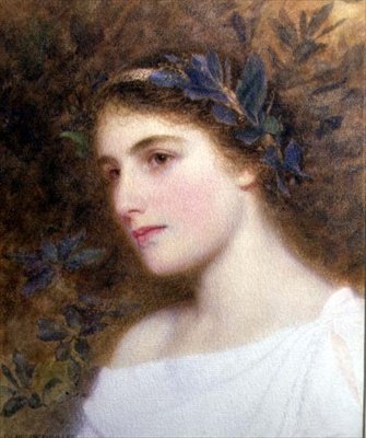 Lány Laurel fejpánttal (akvarell papíron) alkotó: George Lawrence Bulleid