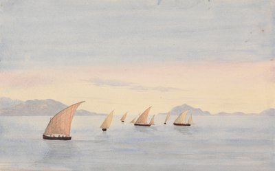 Tarifa Point, Spanyolország és Mons Abyla, Afrika alkotó: George Lothian Hall