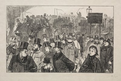 Az élő áramlás a London Bridge-nél – a hídon alkotó: George Louis Palmella Busson Du Maurier