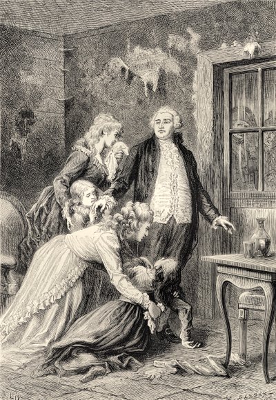 A király búcsúja családjától 1793 januárjában (metszet) alkotó: Bartolome Esteban and studio Murillo