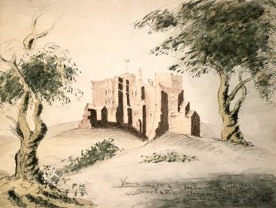 Woodstock régi kastélya, 18. század (wc és kréta papíron) alkotó: George Marquis of Blandford