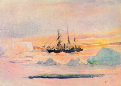 Shackletons hajó, a Nimrod, McMurdo Soundban, 1909, 1912 alkotó: George Marston