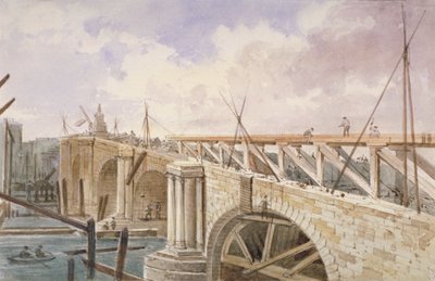 A Blackfriars Bridge bontási munkálatai 1864-ben alkotó: George Maund