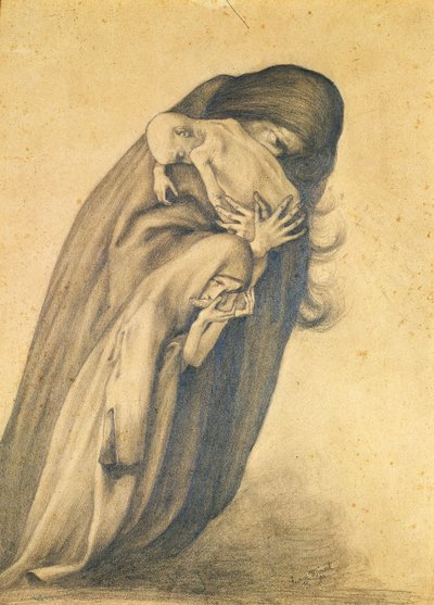 A gyászoló anya, 1890 alkotó: George Minne Baron