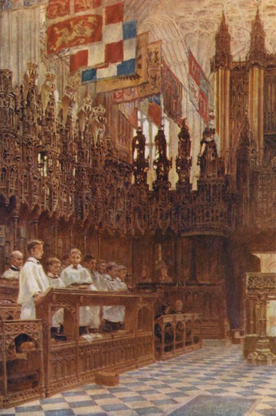 Szent György kápolna, esti ének (színes litográfia) alkotó: George Moore Henton