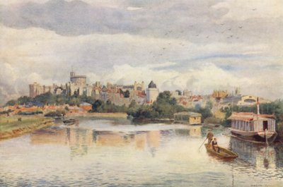 Windsor a folyó felől (színes litográfia) alkotó: George Moore Henton