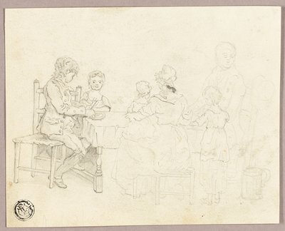 Család egy asztalnál alkotó: George Morland