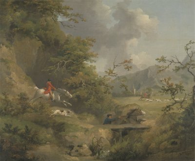 Rókavadászat dombos vidéken (olaj, vászon) alkotó: George Morland