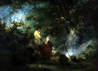 Cigányok tábortűz mellett alkotó: George Morland