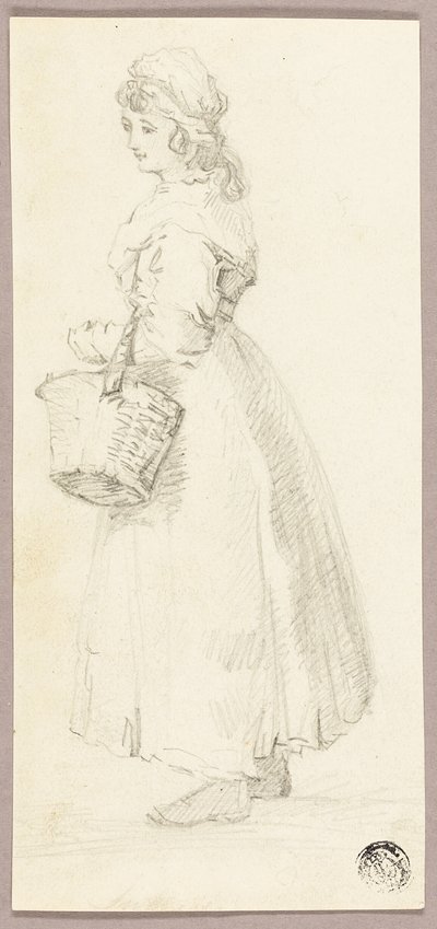 Álló lány kosárral alkotó: George Morland