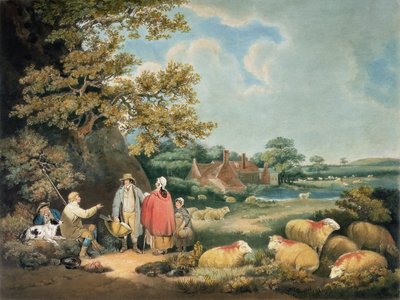 A Pásztorok, William Ward (1766-1826) metszete, kocsma. H. Morland, 1806 (mezzotinta metszet) alkotó: George Morland