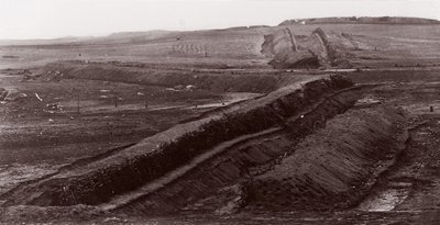 Konföderációs Földművek, Centreville, Virginia, 1862. alkotó: George N. Barnard