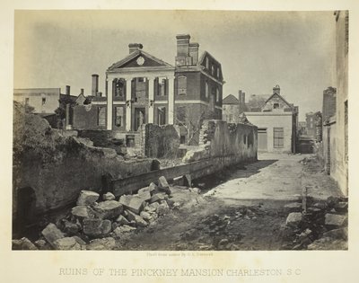 A Pinckney-kastély romjai, Charleston, S.C., 1865. alkotó: George N. Barnard