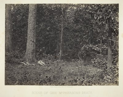 McPhersons tábornok halálának helyszíne alkotó: George N. Barnard