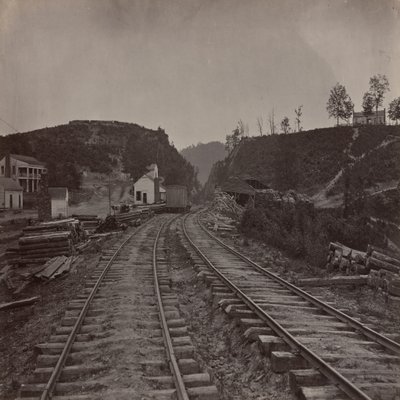 Az Allatoona-hágó, észak felé nézve, Georgia alkotó: George N. Barnard