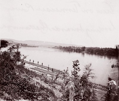 Kilátás a Tennessee folyóra nézve Chattanooga felé, kb. 1864. alkotó: George N. Barnard