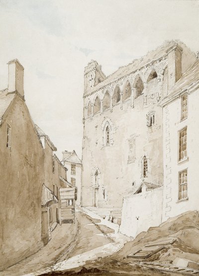 Swansea Castle (akvarell és ceruza, papír) alkotó: George Orleans Delamotte