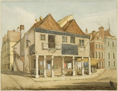 Régi kukoricapiac a rakparton (ceruza és akvarell papíron) alkotó: George Orleans Delamotte