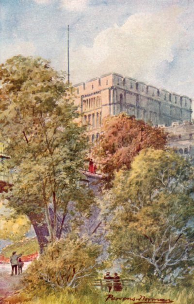 A vár a Moat Gardensből alkotó: George Parsons Norman