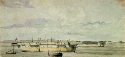 A "Shannon" mint hajóroncs Sheernessben, 1844. szeptember 4. alkotó: George Pechell Mends