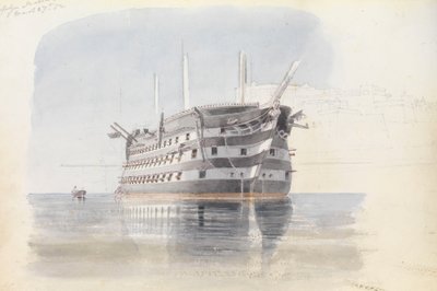 Trafalgar" a felső Barracca alatt, Málta, 1852. március 27. alkotó: George Pechell Mends