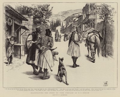 A szüret történetének illusztrálása E. F. Bensontól alkotó: George Percy Jacomb-Hood