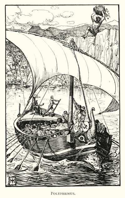 Odüsszea: Polyphemus (metszet) alkotó: George Percy Jacomb-Hood