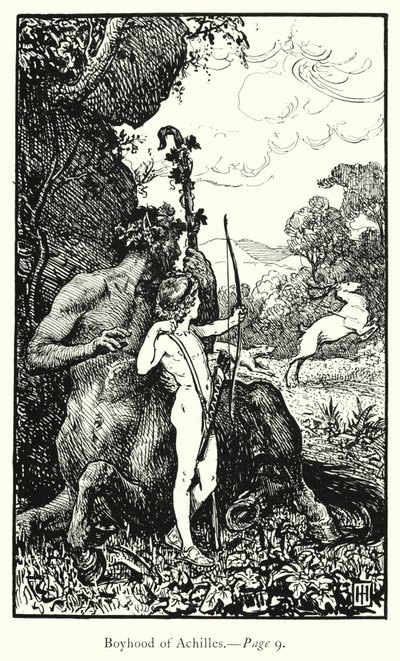 Az Iliász: Akhilleusz gyermekkora (metszet) alkotó: George Percy Jacomb-Hood