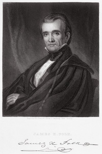 James Knox Polk, Henry Bryan Hall (1808-84) metszete. alkotó: George Peter Alexander Healy