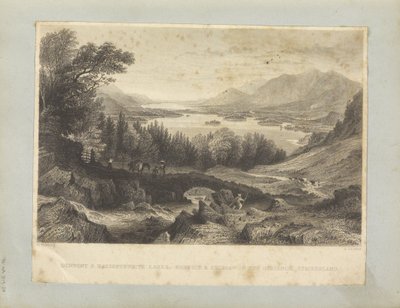 Derwent & Bassenthwaite Lakes, - Keswick és Skiddaw a távolban, Cumberland. alkotó: George Pickering
