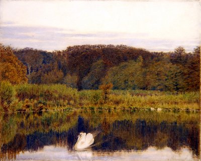 Abinger Mill Pond, Surrey – Reggel késő ősszel (akvarell papíron) alkotó: George Price Boyce