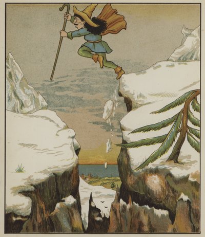 Illusztráció a Rumpelstiltskinhez, a Grimm testvérektől alkotó: George R. Halkett