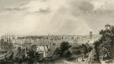 "New York városa, Brooklyn Heightsból", 1874. alkotó: George R. Hall