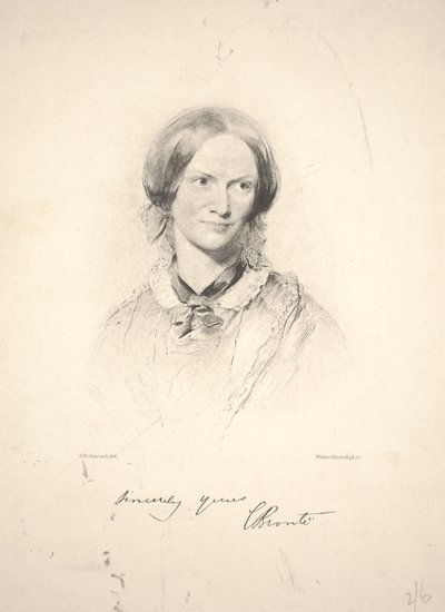 Charlotte Brontë, Walker & Boutall metszet alkotó: George Richmond