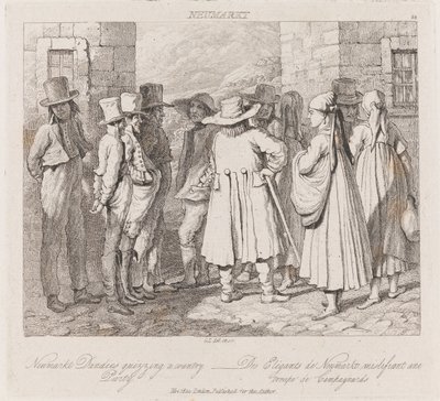 Dandies, Neumarket, 1821 körül (rézkarc) alkotó: George Robert Lewis