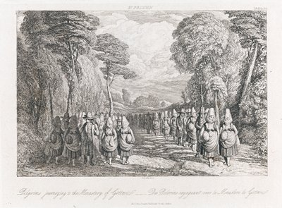 St. Polten – Zarándokok, 1821 körül (rézkarc) alkotó: George Robert Lewis
