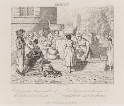 Mosó zöldségek, Heming, 1821 körül (rézkarc) alkotó: George Robert Lewis