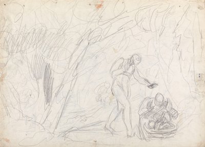 Perdita elhagyása és megmentése a „Téli mese” című műből alkotó: George Romney