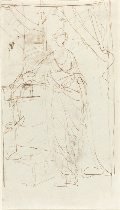 Egy elegáns hölgy klasszikus ruhában [recto] alkotó: George Romney