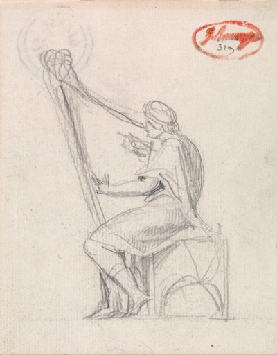 David játszik a hárfán alkotó: George Romney