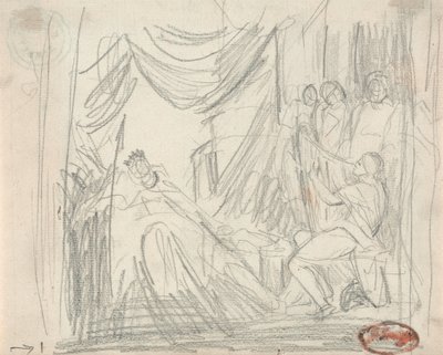 Dávid hárfán játszik Sául királynak alkotó: George Romney