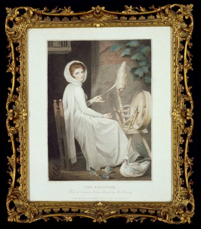 Die Spinnerin (Stich von Thomas Cheesman, nach G. Romney, herausgegeben von John und Josiah Boydell 1789) alkotó: George Romney