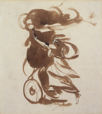 Emma Hart, mint Médea (toll és barna tinta, valamint papíron lévő ceruzanyomok lemosása) alkotó: George Romney