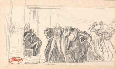 Kompozíció; A fogoly a bíró előtt alkotó: George Romney