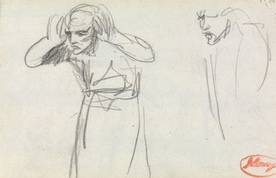 Ábra, amelynek kezei a füléhez vannak emelve alkotó: George Romney